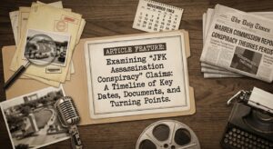Article type: Timeline, Title: JFK Assassination Conspiracy, Claims: Timeline: Key Dates, Documents, and Turning Points