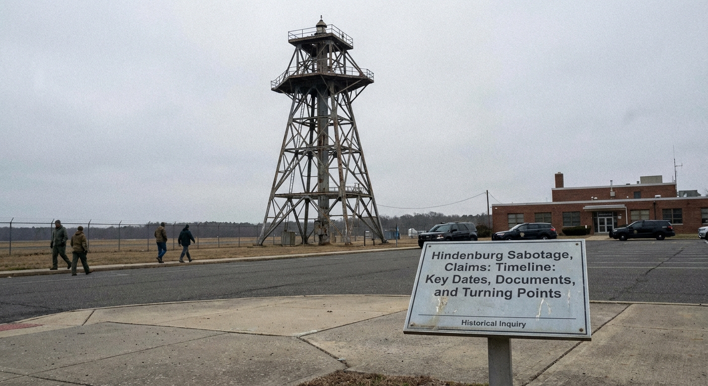 Contemporary view of the Lakehurst mooring mast area, evoking historical aviation context.