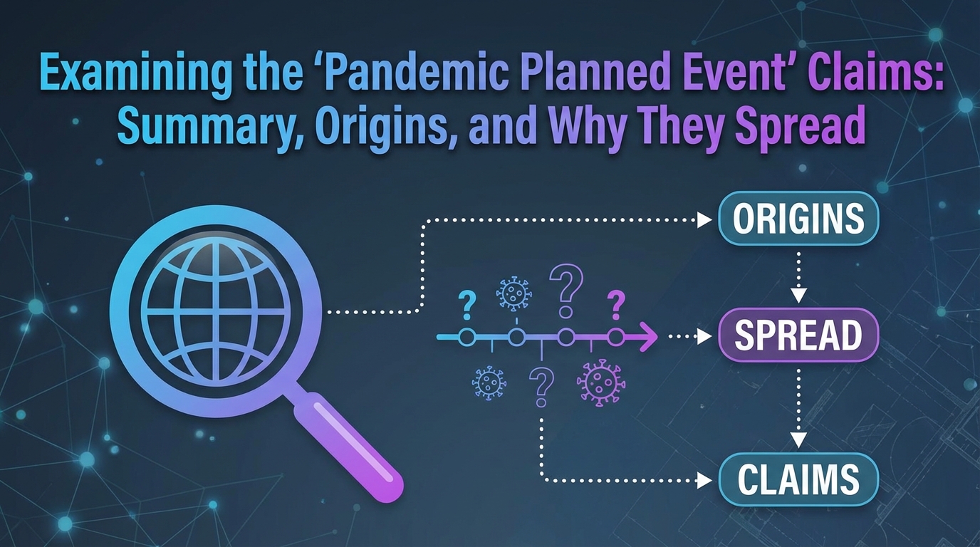 Article type: Overview, Title: What Is Pandemic ‘Planned Event’, Claims: Claim Summary, Origins, and Why It Spread